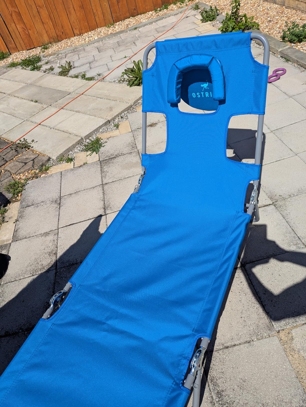 Ostrich the Original Chaise 72 x 22 Inch Lounge Portable Reclining Lounger, Outdoor Patio, Beach, Lawn, Camping, or Pool Tanning Chair, Ocean Blue customer photo 1
