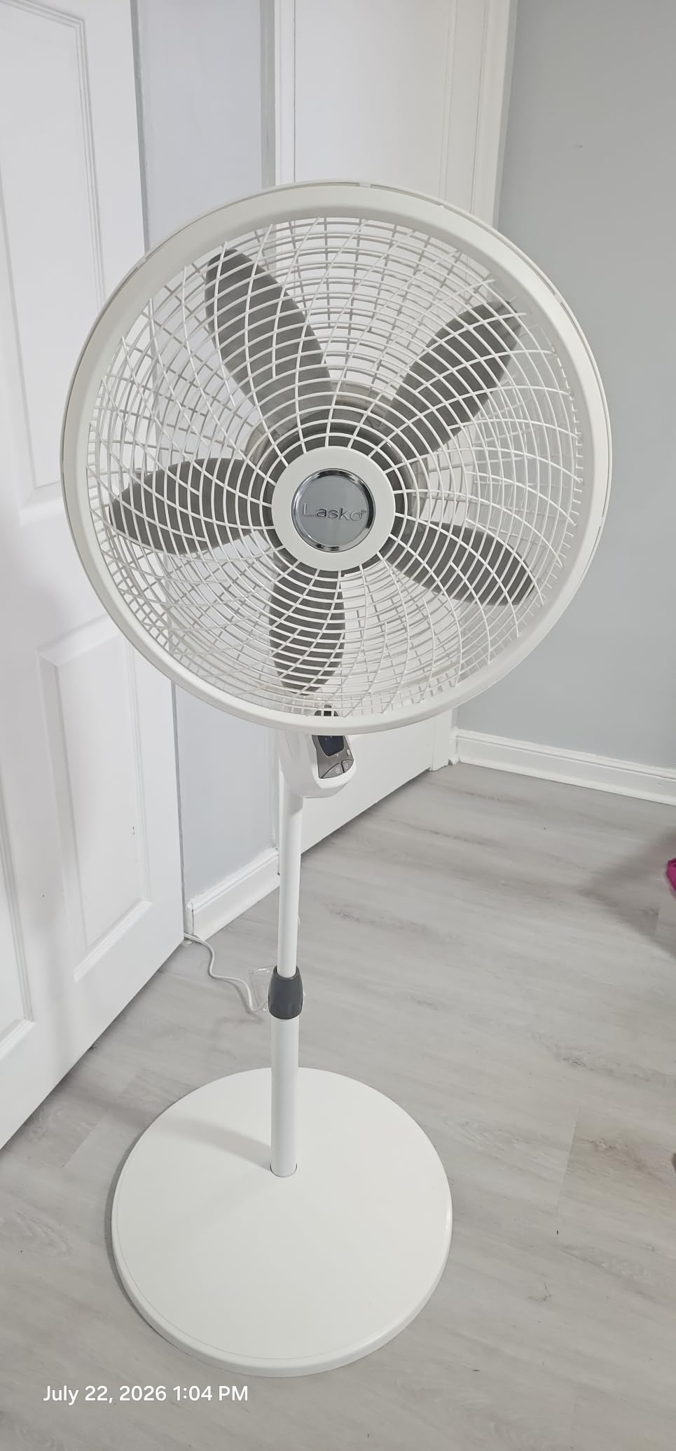 Lasko Cyclone Pedestal Fan, Adjustable Height, Remote Control, Timer, 3 Speeds, for Bedroom, Kitchen, Office and Living Room, 18