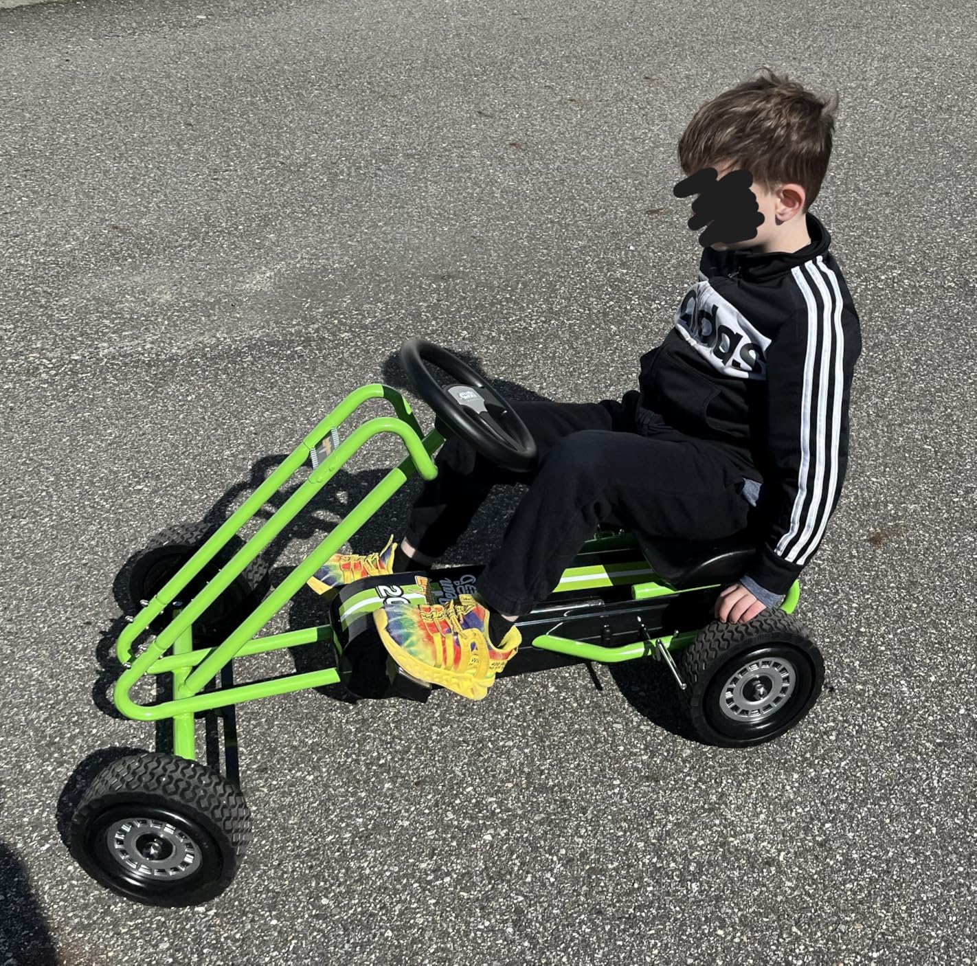 Hauck Lightning Pedal Go Kart - Race Green, Ages 4-8, 4-Wheel Outdoor Ride-On Bicycle Cart with Rubber Tires, Adjustable Bucket Seat and Handbrakes customer photo 1