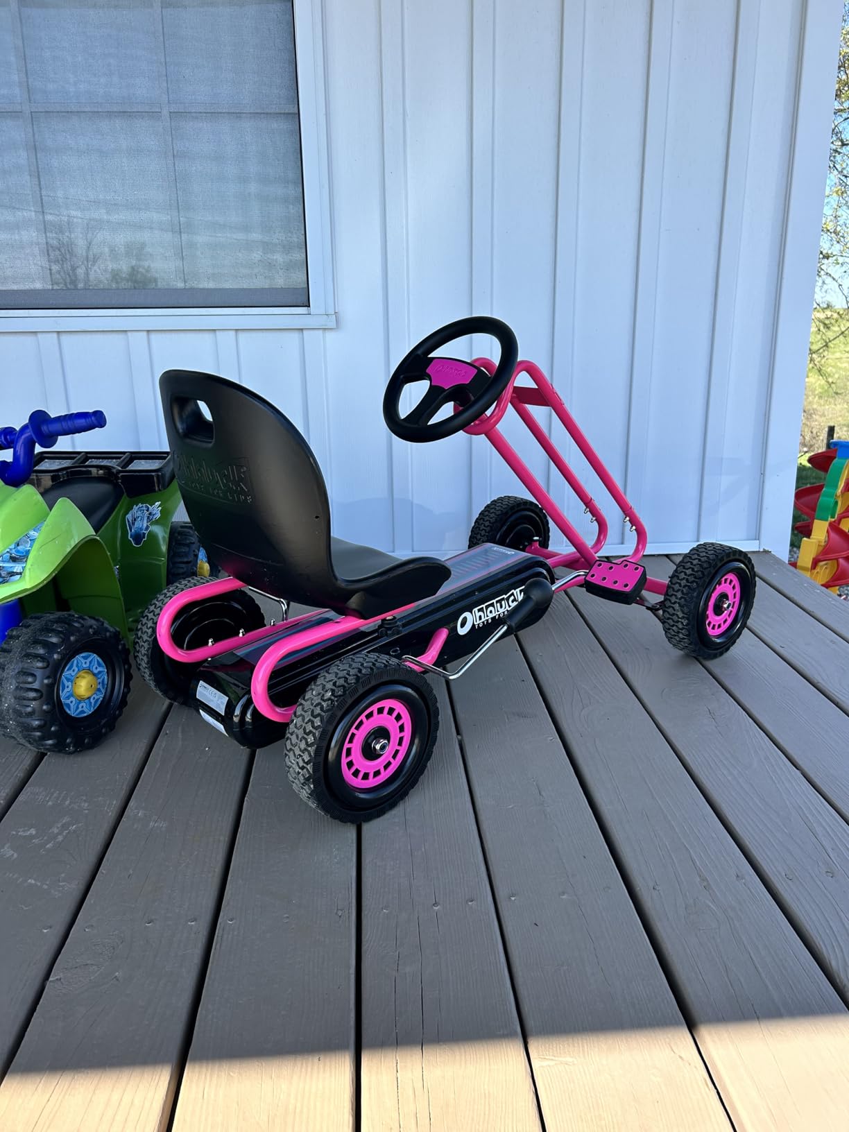 Hauck Lightning Pedal Go Kart - Race Green, Ages 4-8, 4-Wheel Outdoor Ride-On Bicycle Cart with Rubber Tires, Adjustable Bucket Seat and Handbrakes customer photo 2