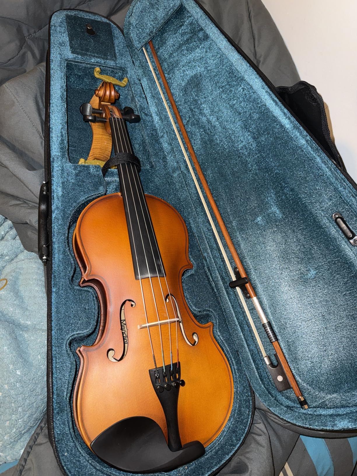 Mendini by Cecilio 16 Inch Solid Wood Acoustic Viola Set, Black | Hand Carved Viola Kit for Beginners, with Hard Case, Bow, Rosin, Viola Bridge, Extra Viola Strings customer photo 2