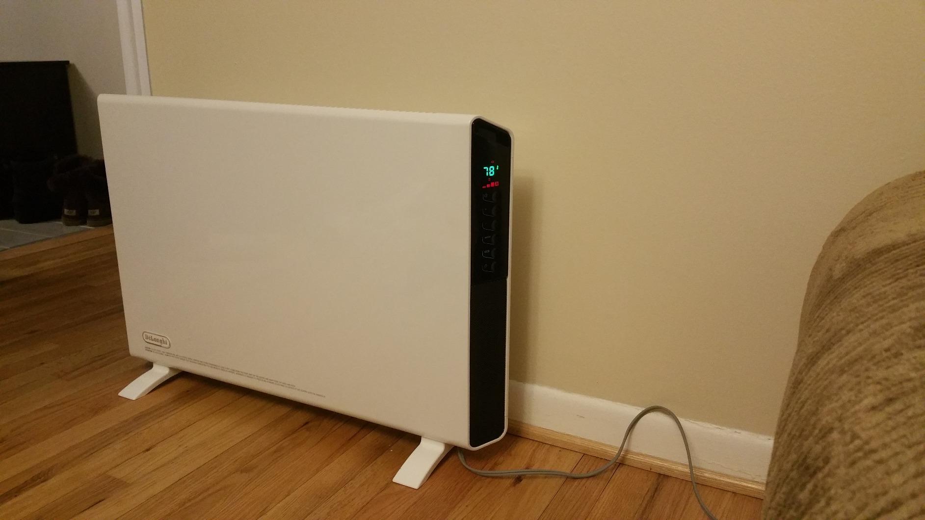 DeLonghi Convection Panel Heater, Full Room Quiet 1500W, portable electric heater is freestanding/easily wall mounted. Energy Saving, quick heat distribution, timer, white, HCX9115E customer photo 2