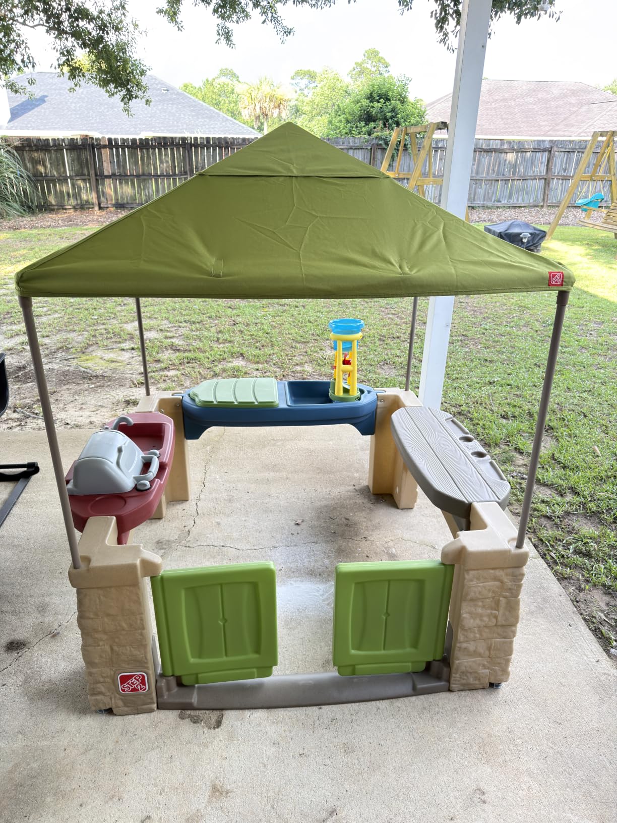 Step2 All Around Playtime Patio with Canopy Playset - Shaded Outdoor Playhouse for Kids with Realistic, Interactive Features, Room for Multiple Toddlers to Play customer photo 2
