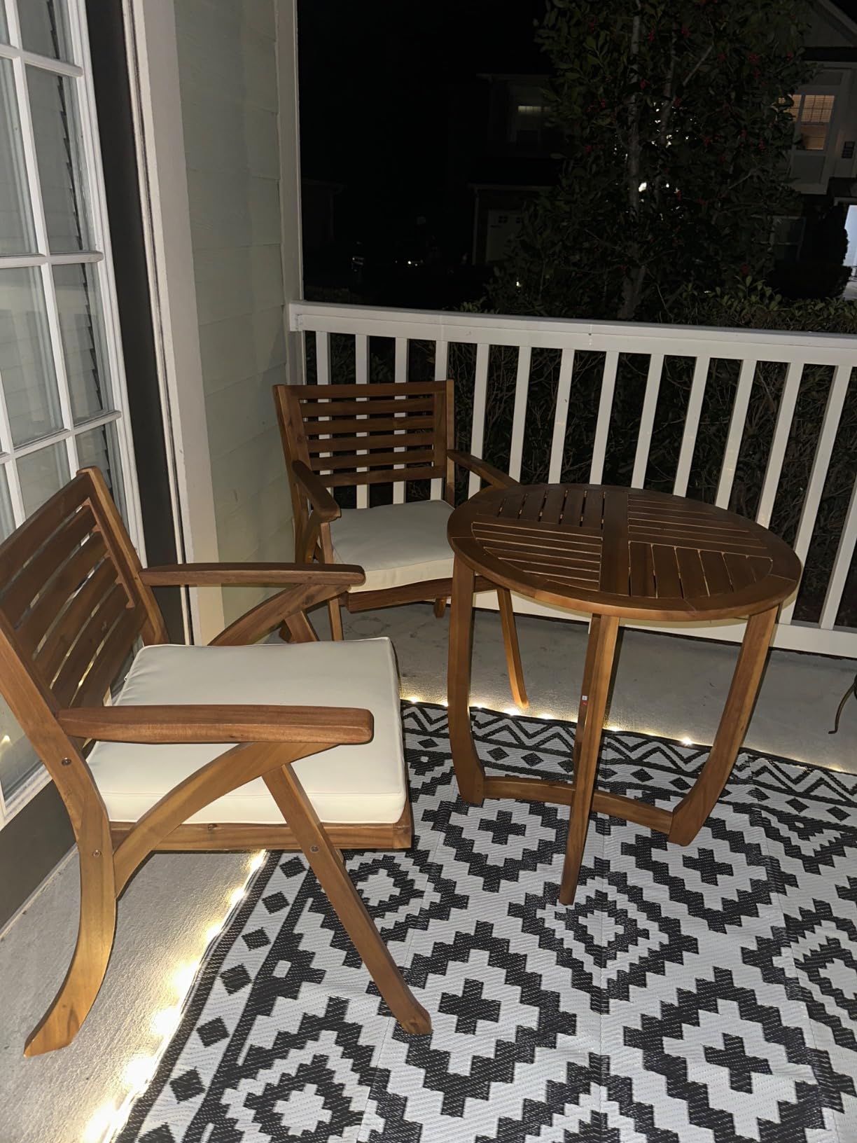 Christopher Knight Home Coronado Acacia Wood Bistro Set, 3-Pcs Set, Teak Finish customer photo 1
