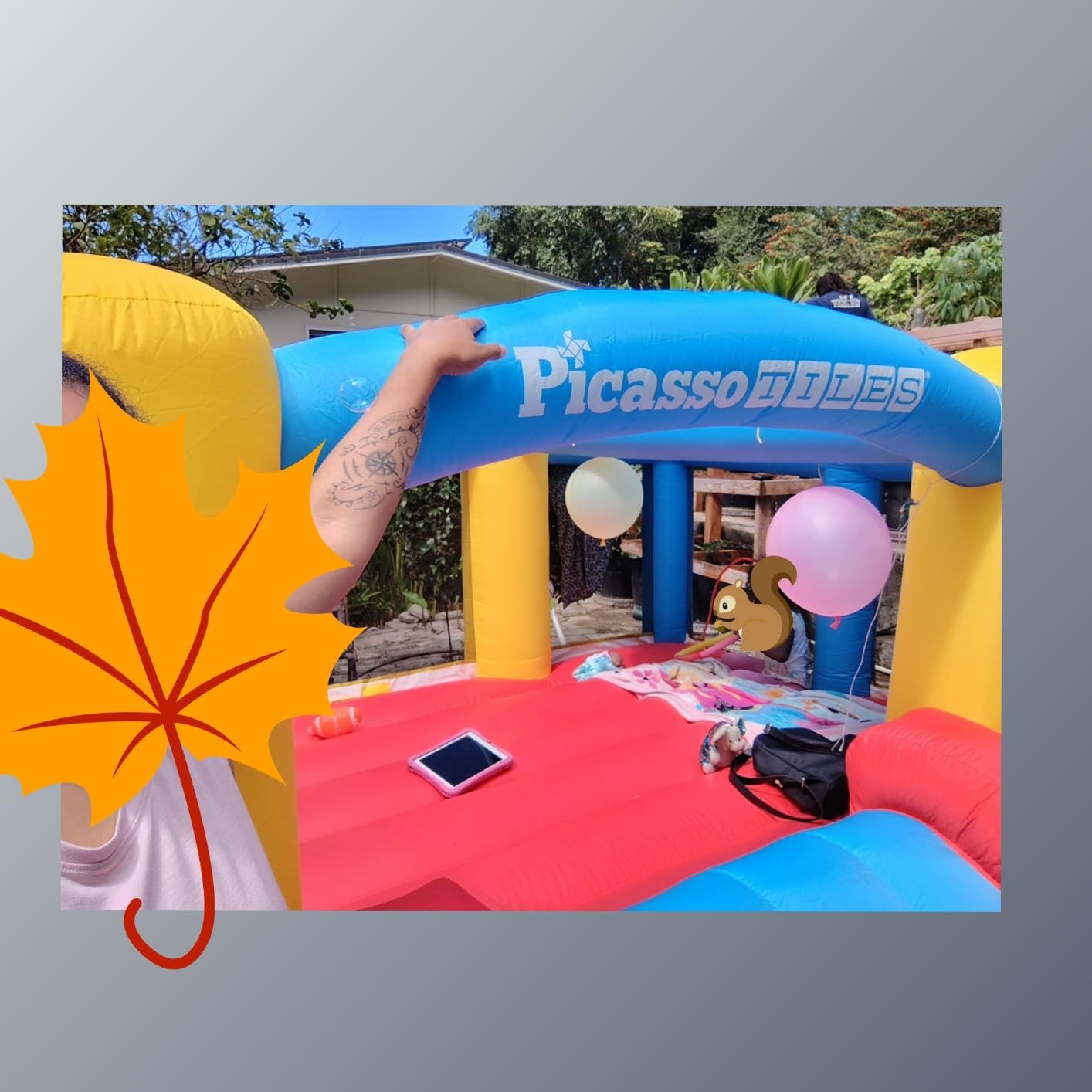 [Upgrade Version] PicassoTiles KC102 12x10 Foot Inflatable Bouncer Jumping Bouncing House, Jump Slide, Dunk Playhouse w/Basketball Rim, 4 Sports Balls, Full-Size Entry, 580W ETL Certified Blower customer photo 2