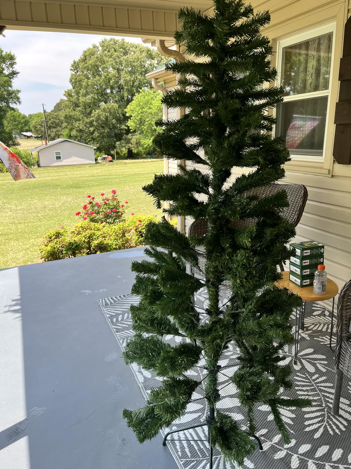 National Tree Company 6ft Unlit North Valley Spruce Slim Christmas Tree, 636 Tips, Includes Stand, Artificial, Green customer photo 1
