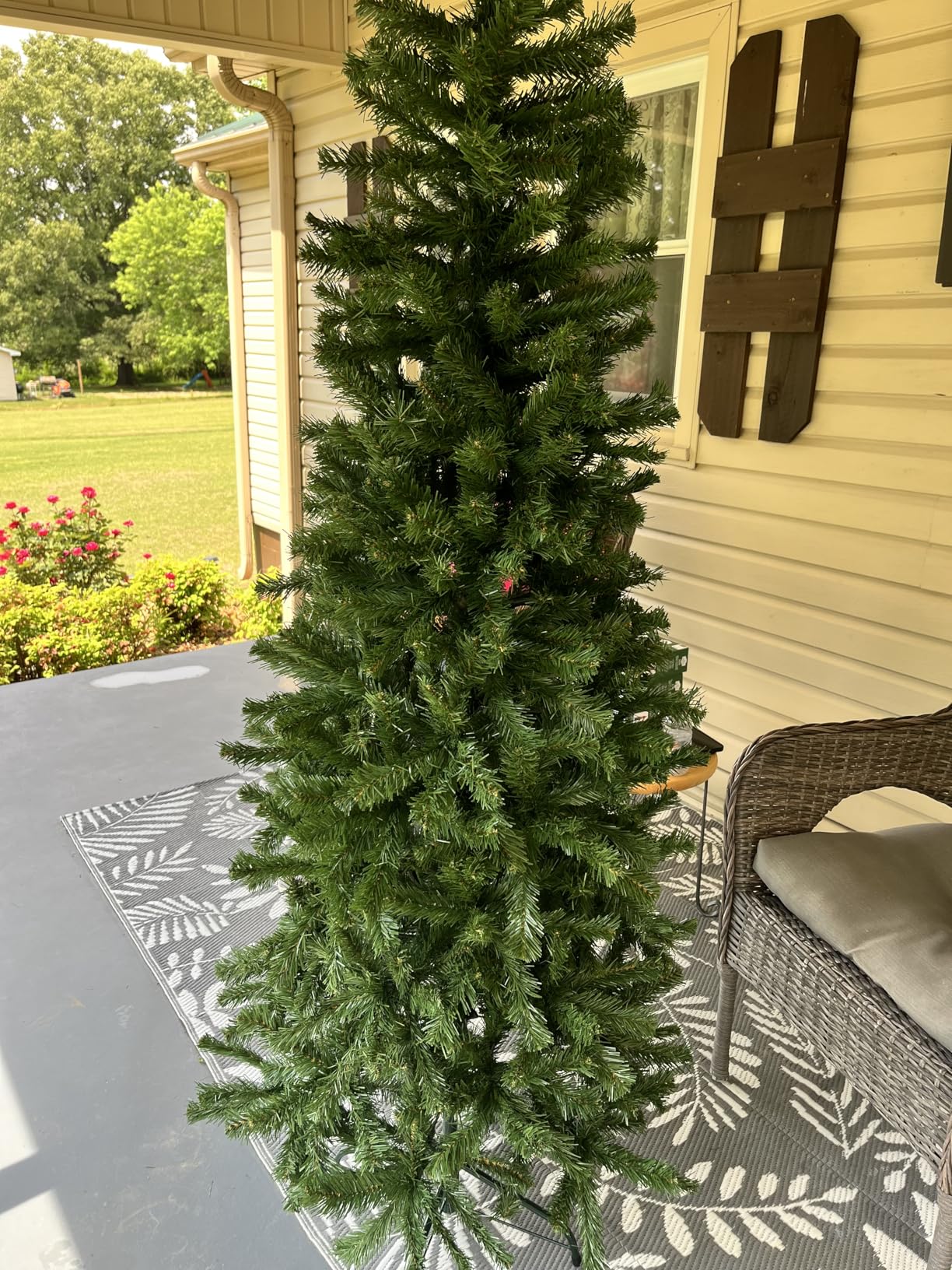 National Tree Company 6ft Unlit North Valley Spruce Slim Christmas Tree, 636 Tips, Includes Stand, Artificial, Green customer photo 2