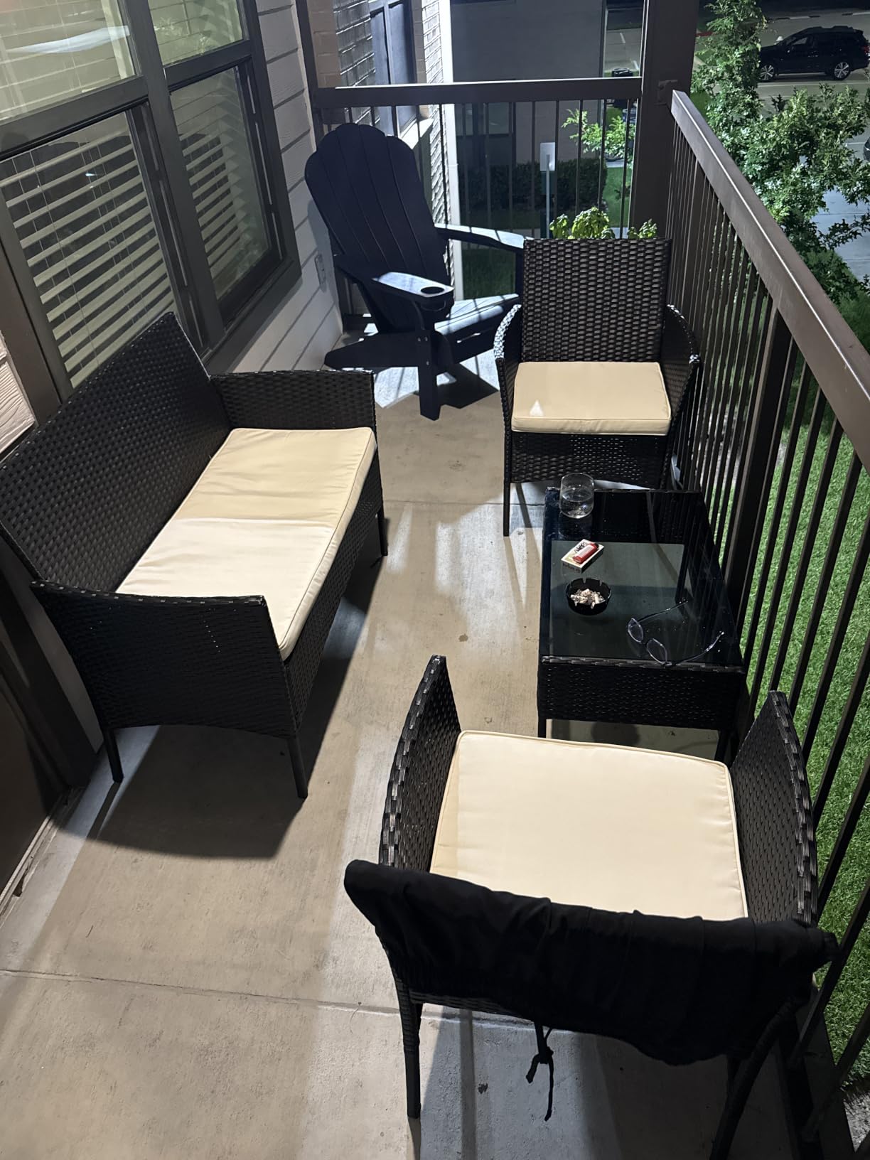 FDW 4-Piece Patio Furniture Set | Black | Outdoor Wicker Furniture | with Coffee Table | Modern Rattan Chairs Conversation Set | Outdoor Seating | Weather-Resistant | for Porch, Garden, Lawn customer photo 2