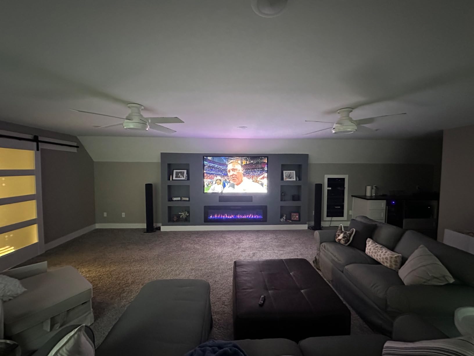 Electric Fireplace 50 inch Recessed and Wall Mounted, The Thinnest Fireplace Low Noise, Fit for 2 x 6 Stud, Remote Control with Timer, Touch Screen, Adjustable Flame Colors and Speed customer photo 2
