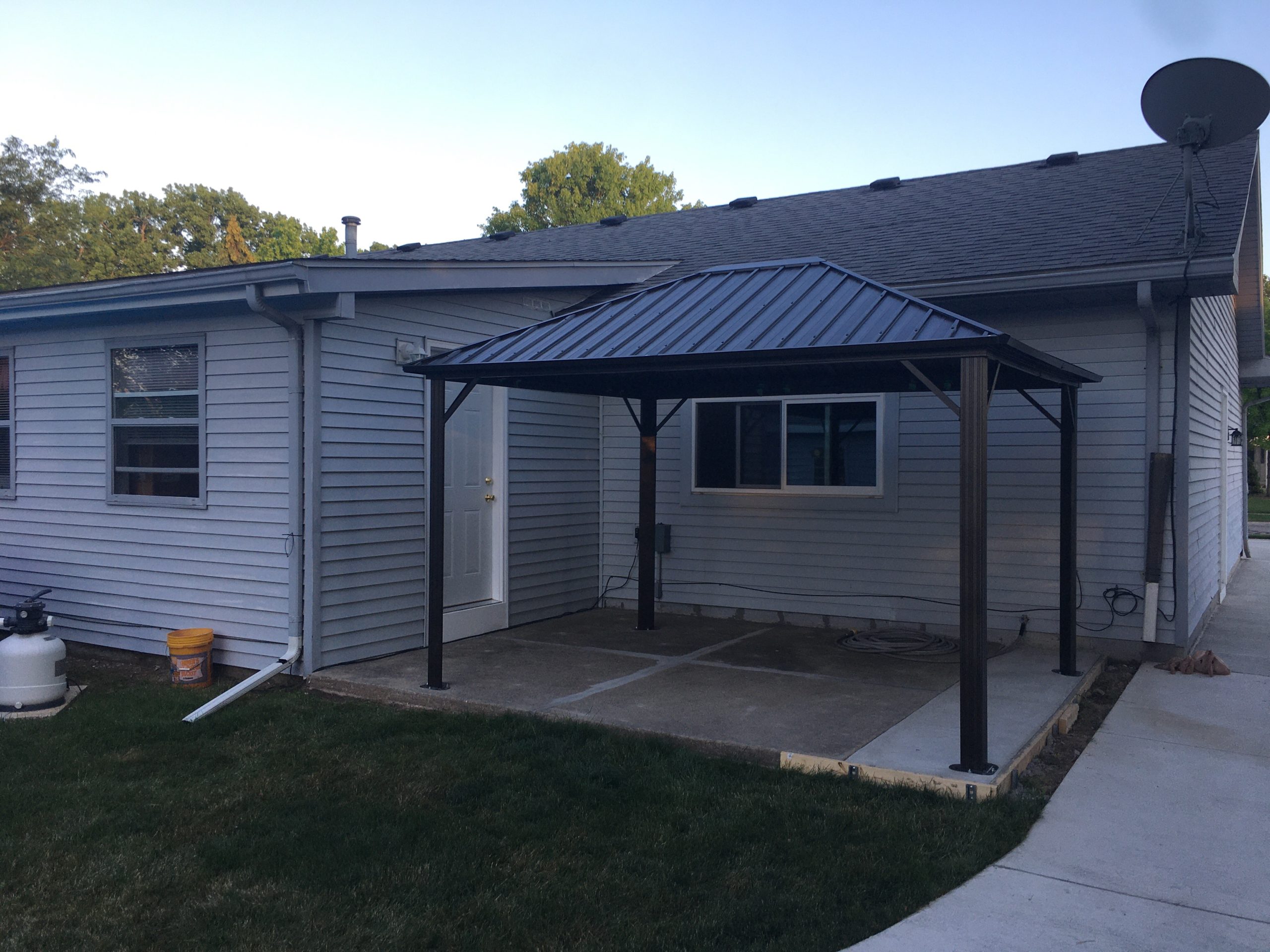 Kozyard 10'x12' Hardtop Gazebo Permanent Metal Pavilion with with 2-Layer Sidewalls Curtains for Patio, Backyard, and Deck Galvanized Steel Outdoor Aluminum Canopy, Double Roof Gazebo (Brown) customer photo 1