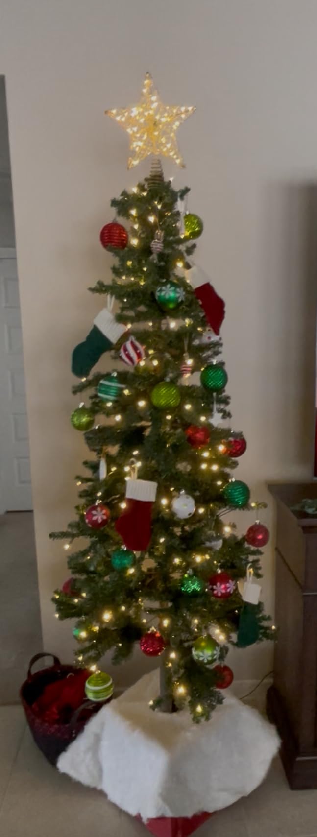 Best Choice Products 6ft Pre-Lit Pencil Christmas Tree, Alpine Slim Holiday Decoration, 250 LED Lights, Metal Stand customer photo 1