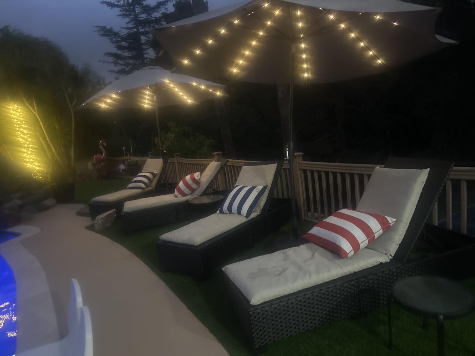Outdoor Chaise Lounge Chairs for Outside Patio Furniture Set of 2 Wicker Recliner Black Rattan Sunbathing Lounger Adjustable Backrest Pool Reclining Chair, Khaki Cushion customer photo 1