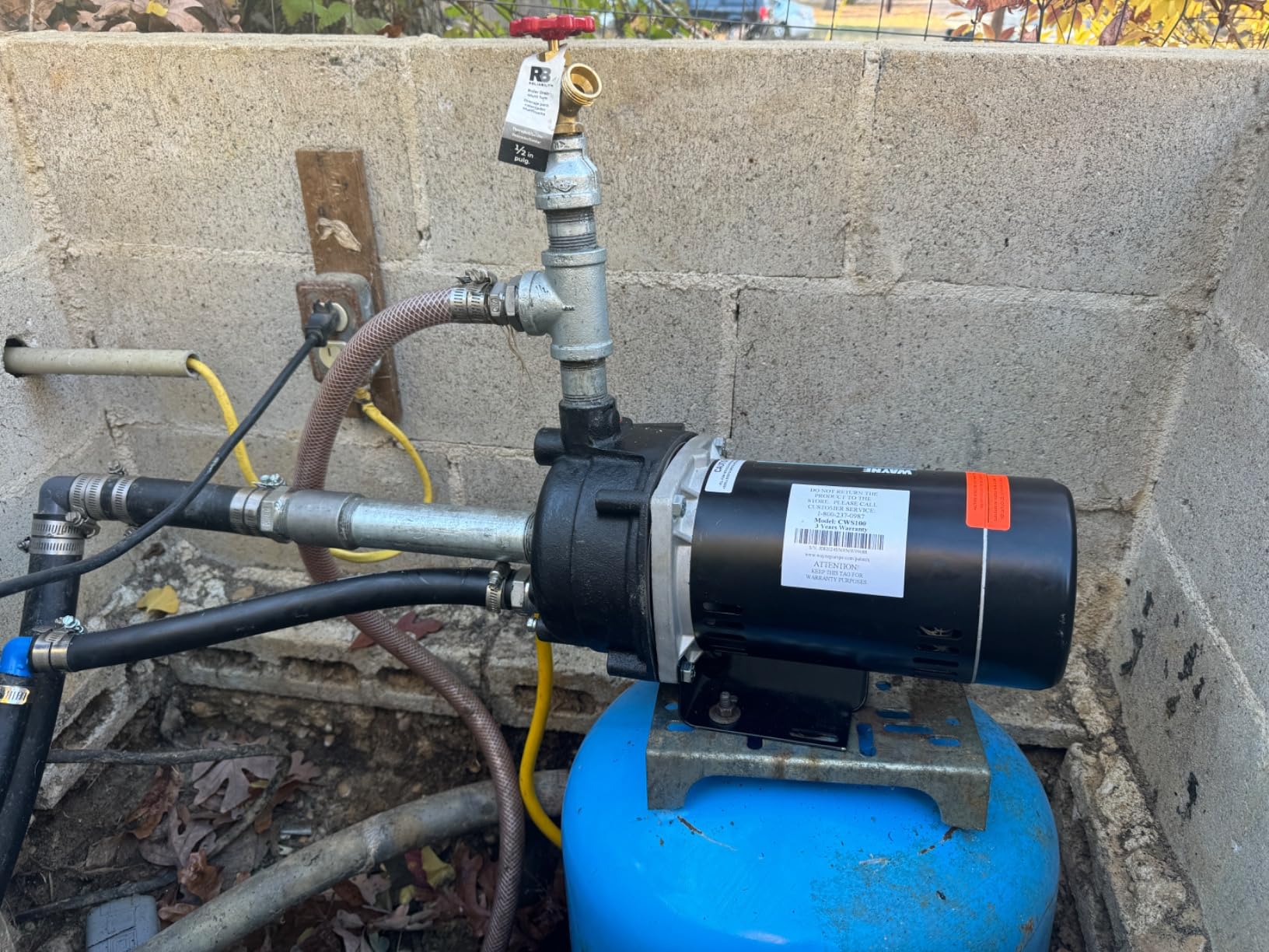 WAYNE CWS100-1 HP Cast Iron Convertible Jet Well Pump - Up to 588 Gallons Per Hour customer photo 2