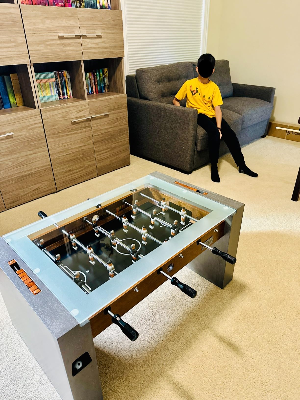 Barrington 2-in-1 Foosball Coffee Table with Glass Top for Game Rooms customer photo 2