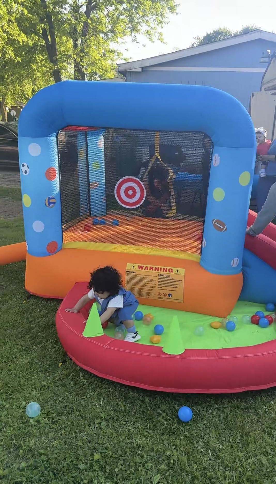 Step4Fun Inflatable Bounce House, Kids Castle Slide Bouncer for Children Jumping Outdoor and Indoor Party, Baby Backyard Water Jumper Toy with Blower, Ball Pit Pool, Ideal Gifts (112 x 98 x 65 in) customer photo 1