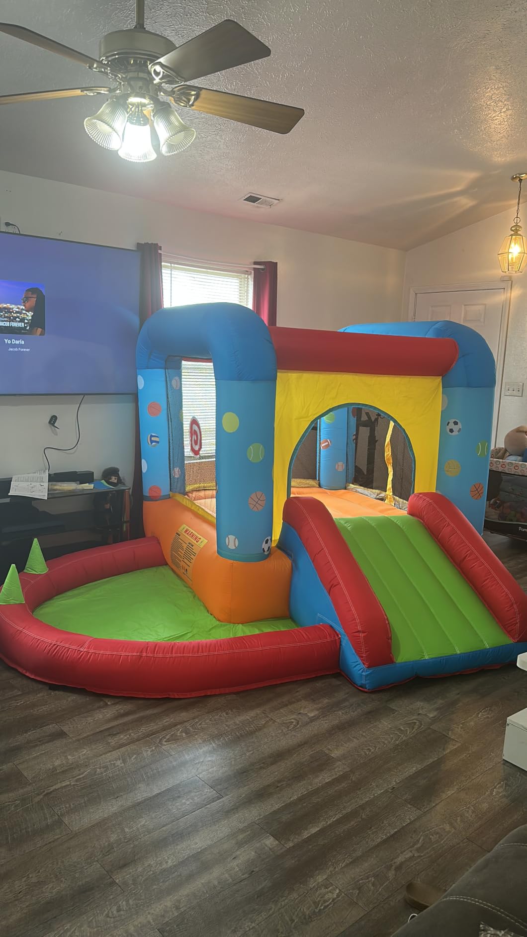 Step4Fun Inflatable Bounce House, Kids Castle Slide Bouncer for Children Jumping Outdoor and Indoor Party, Baby Backyard Water Jumper Toy with Blower, Ball Pit Pool, Ideal Gifts (112 x 98 x 65 in) customer photo 2