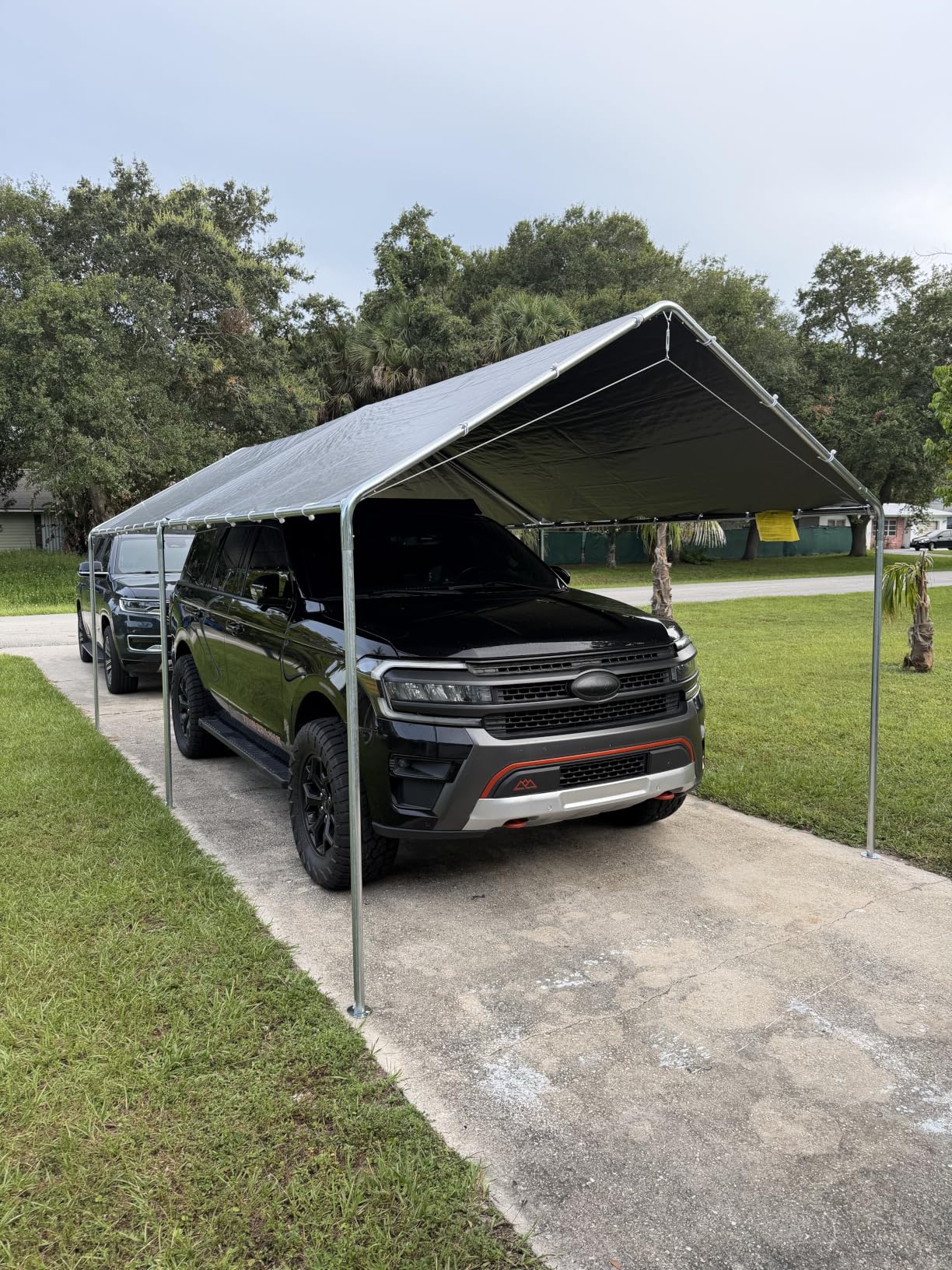 Outsunny 10'x20' Carport Outdoor Heavy Duty Party Tent Galvanized Car Canopy with Included Anchor Kit, 3 Reinforced Steel Cables, Gray customer photo 1