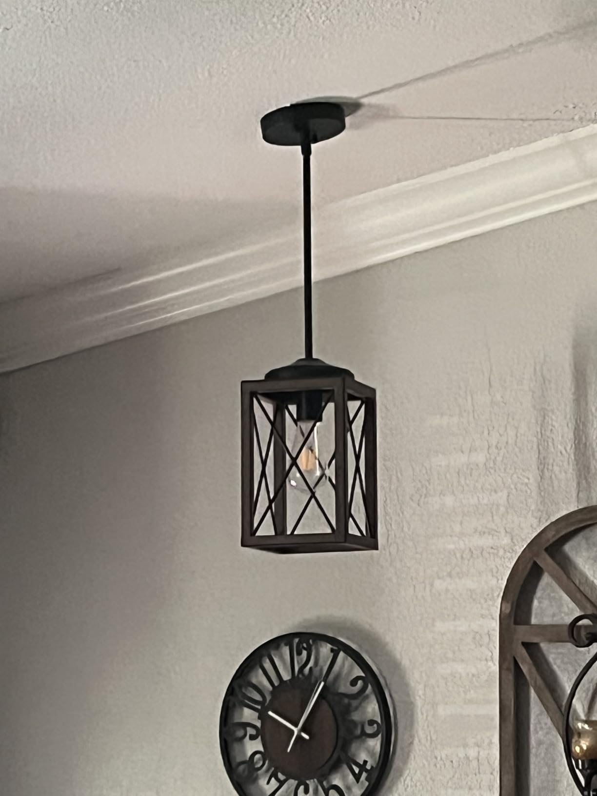 DEWENWILS 2 Pack Farmhouse Pendant Light Metal Hanging Fixture customer photo 2