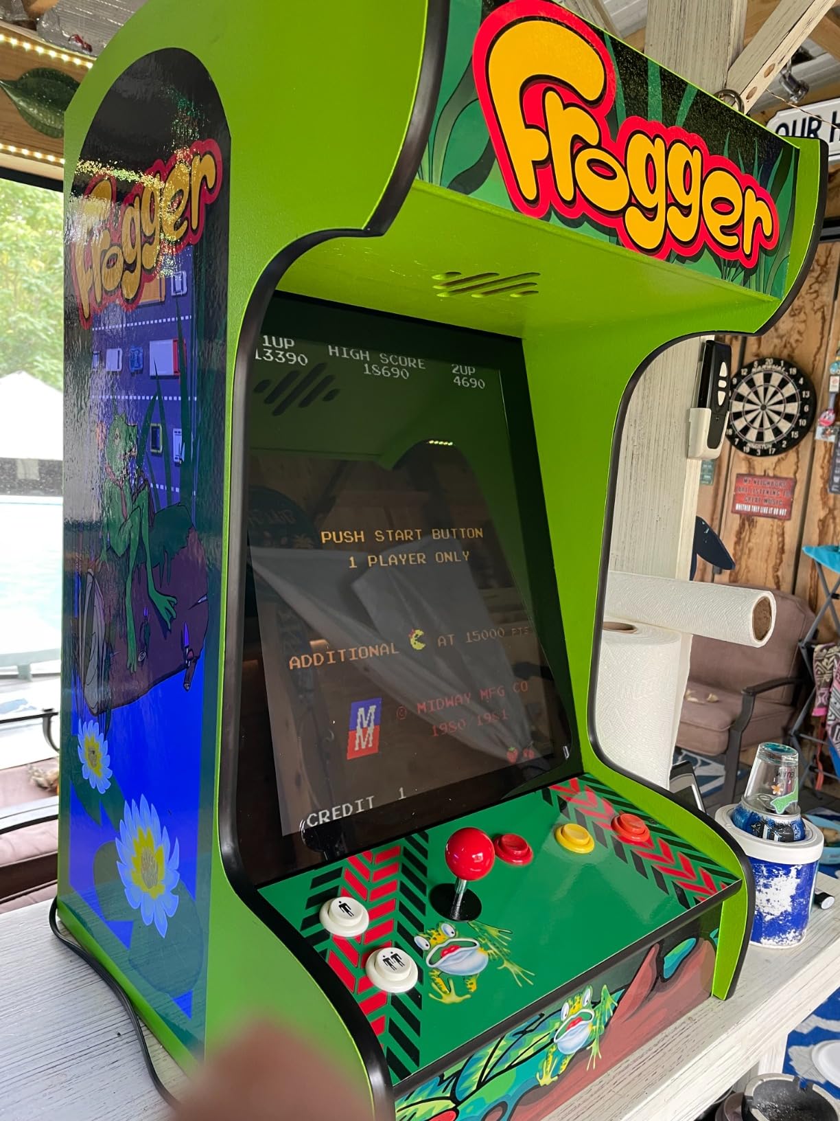 Doc and Pies Arcade Factory Classic Home Arcade Machine - Tabletop and Bartop - 412 Retro Games - Full Size LCD Screen, Buttons and Joystick (Green) customer photo 1