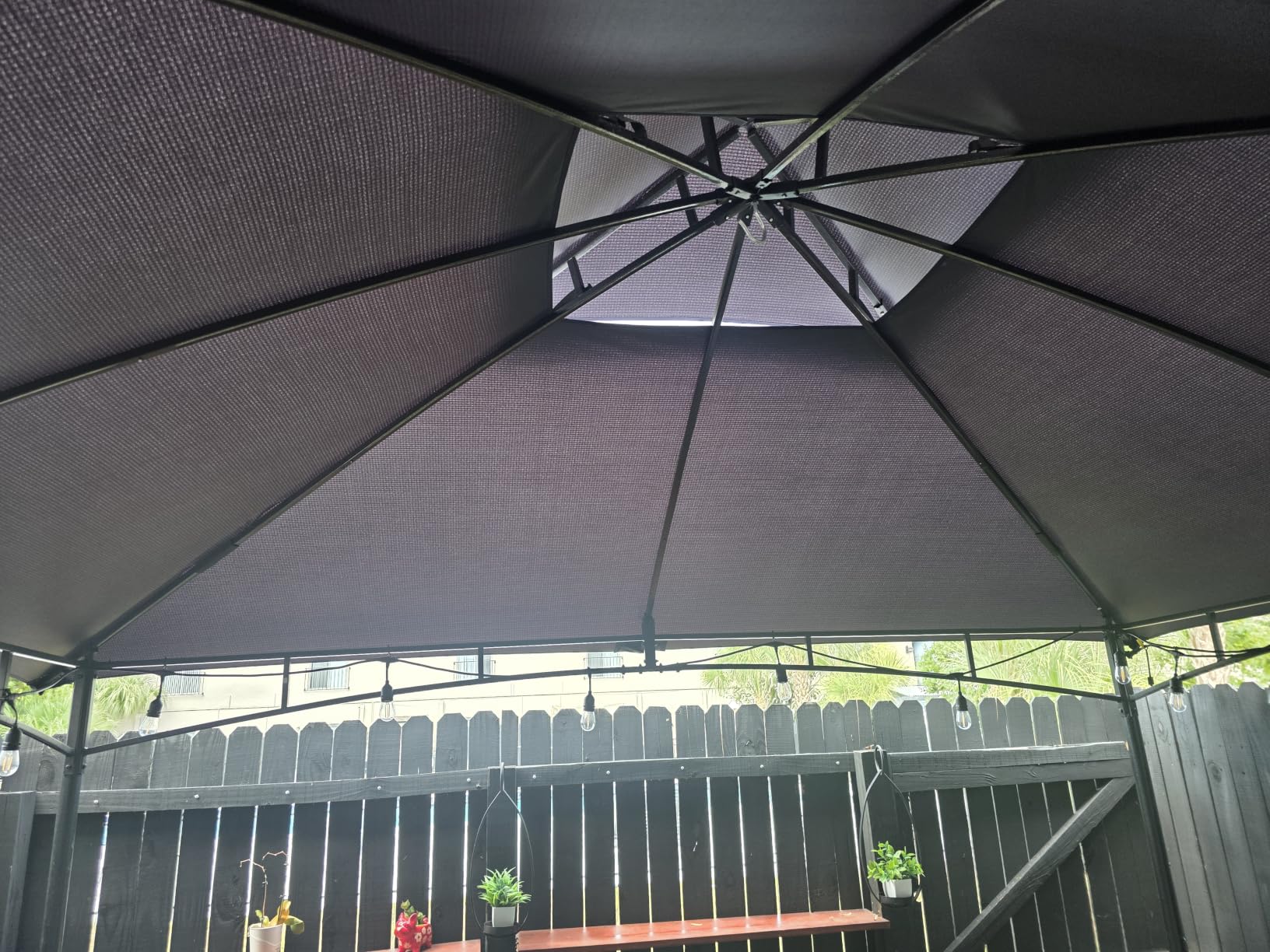 MASTERCANOPY Outdoor Garden Gazebo for Patios, 9x9, Black | Rustproof Steel Frame, 300D Top, Water-Resistant, 99% UV Protection, Double-Tiered Roof, Drain Holes, 81 Sq Ft Shade For 4-6 customer photo 1