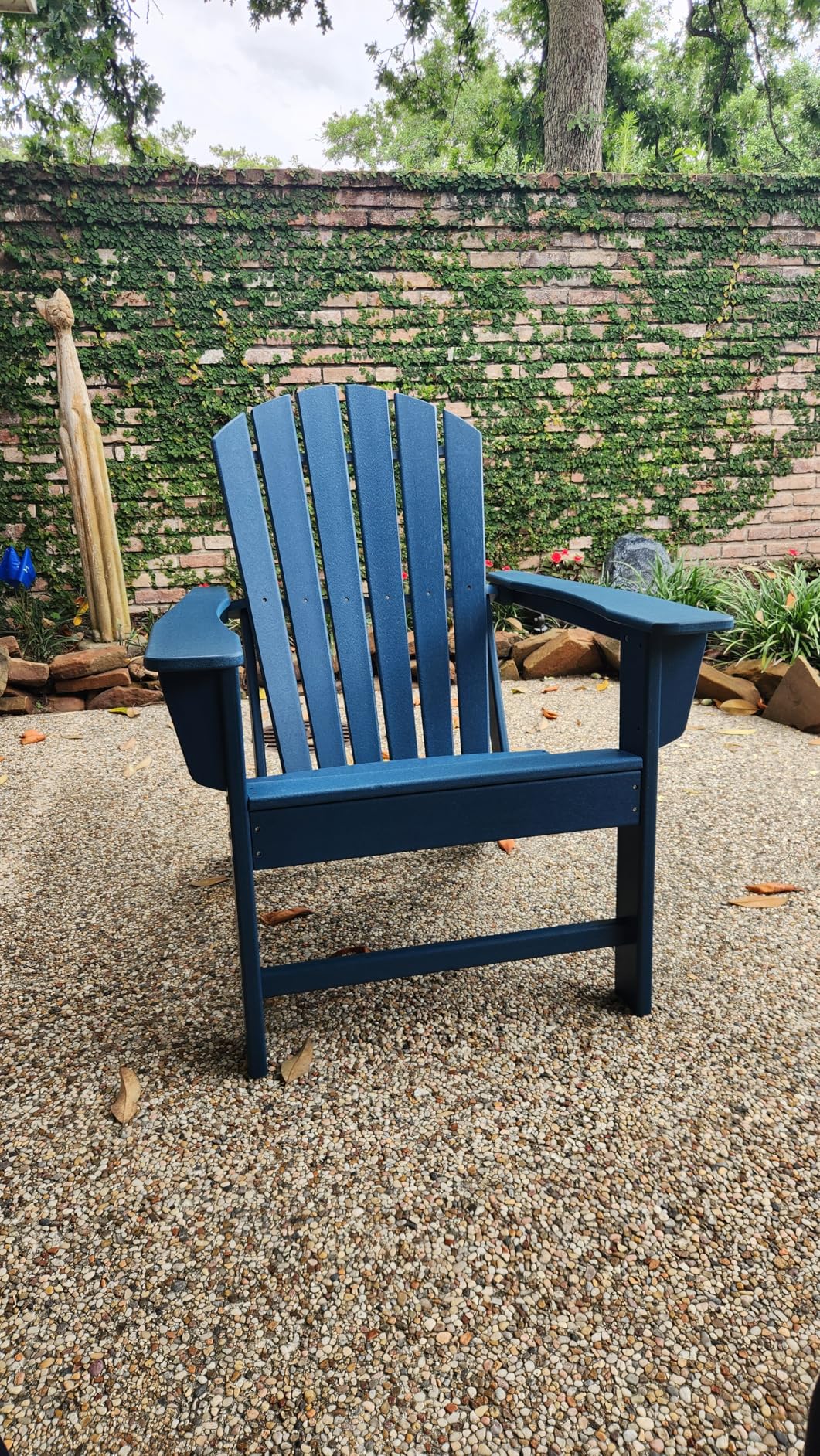 Oversized Adirondack Chairs Set of 2 | HDPE | All Weather | Blue | 400lbs Maximum Weight Limit, Plastic Fire Pit Chair, 22