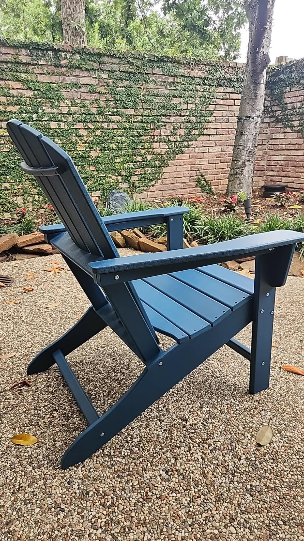 Oversized Adirondack Chairs Set of 2 | HDPE | All Weather | Blue | 400lbs Maximum Weight Limit, Plastic Fire Pit Chair, 22
