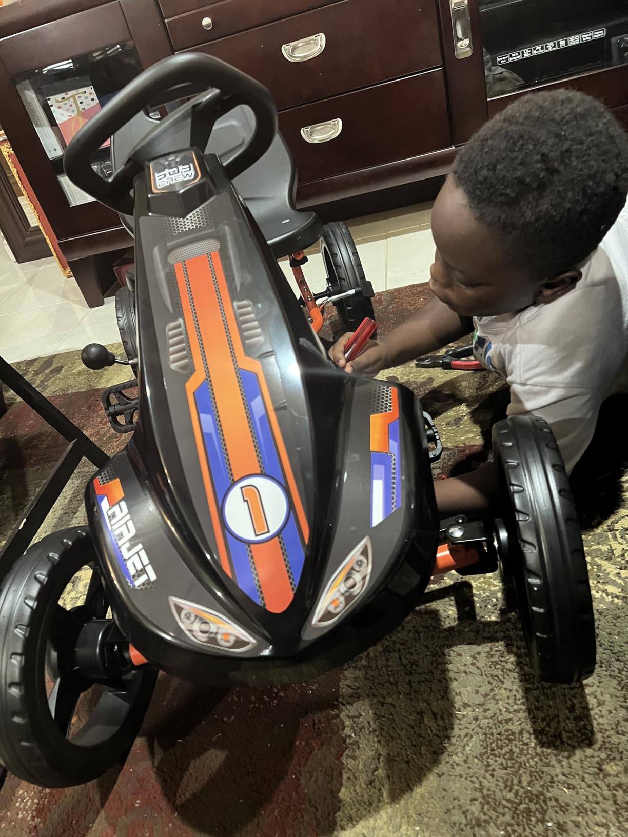 509 Crew Air Jet Pedal Go Kart - Green - Kids, Sporty Graphics on The Front Fairing, Adjustable Bucket Seat, 4 Spoke Rims w/ 10'' EVA Wheels, Sporty Steering Wheel, Kids Go Kart Ages 4+ (U925005) customer photo 1