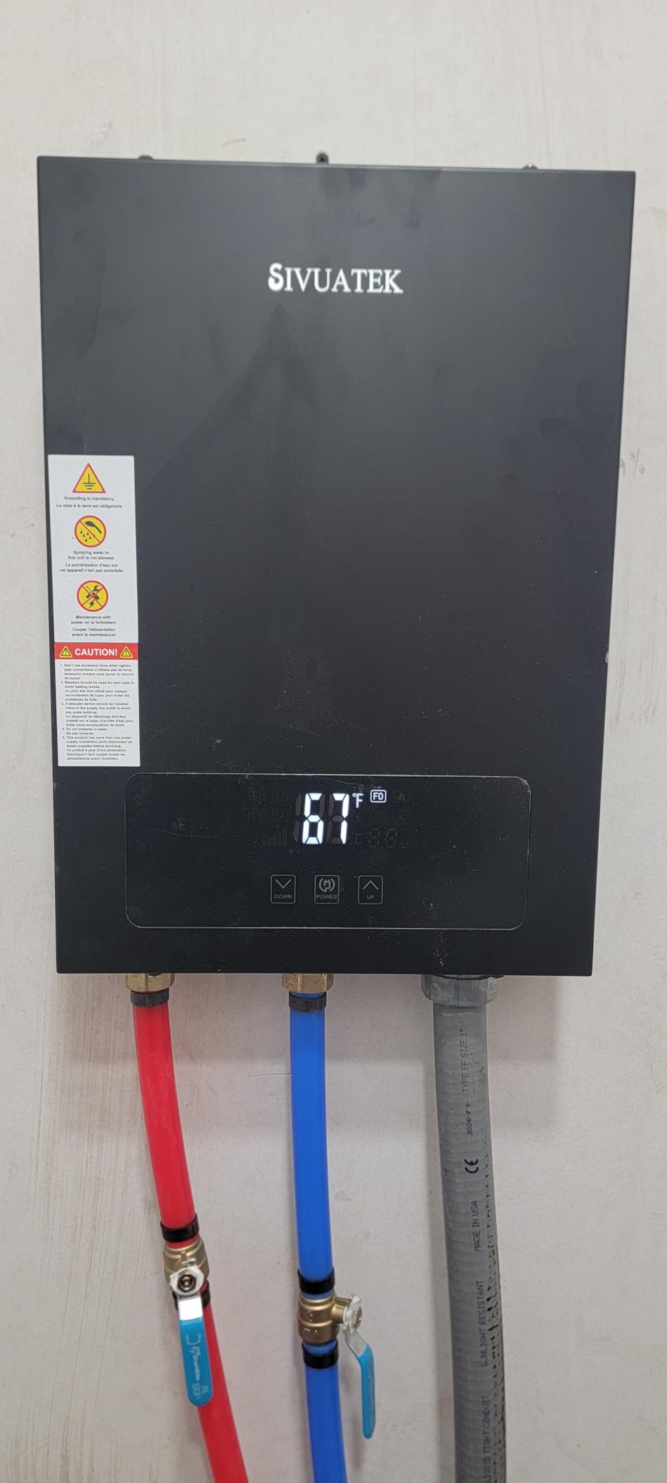 Electric Tankless Water Heater SIVUATEK 18kW, 240V - On-Demand Hot Water for Whole House - ETL Certified, Self Modulating - Compact Design for Easy Installation - for 3 Point of Use Hot Water customer photo 1