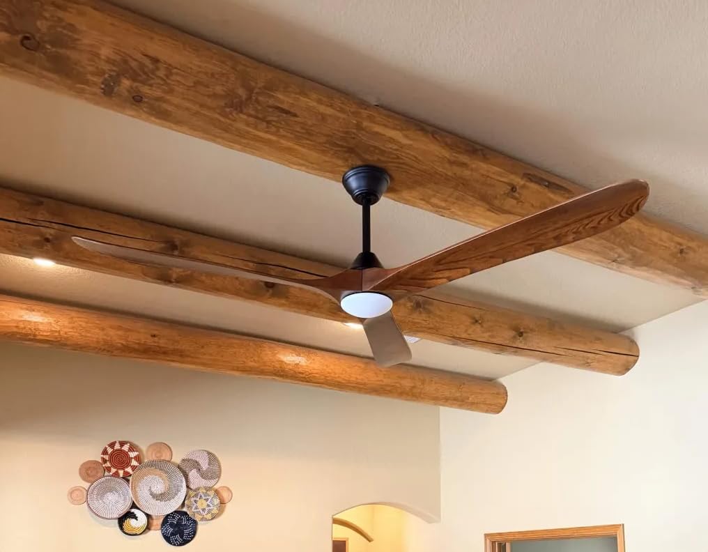 70 inch Large Ceiling Fan with Lights, Outdoor Ceiling Fan for Patio | Damp Rated 3 Blades Propeller Wood Ceiling fans with light, Reversible Quiet DC Motor for Exterior Porch Farmhouse Gazebo customer photo 1