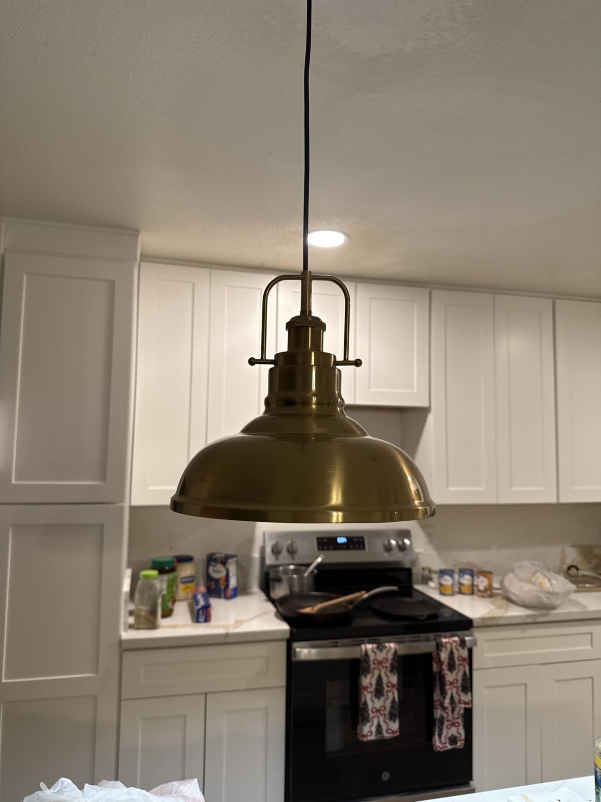 zeyu 17.7 Inch Farmhouse Pendant Light Large Metal Dome Shade customer photo 2