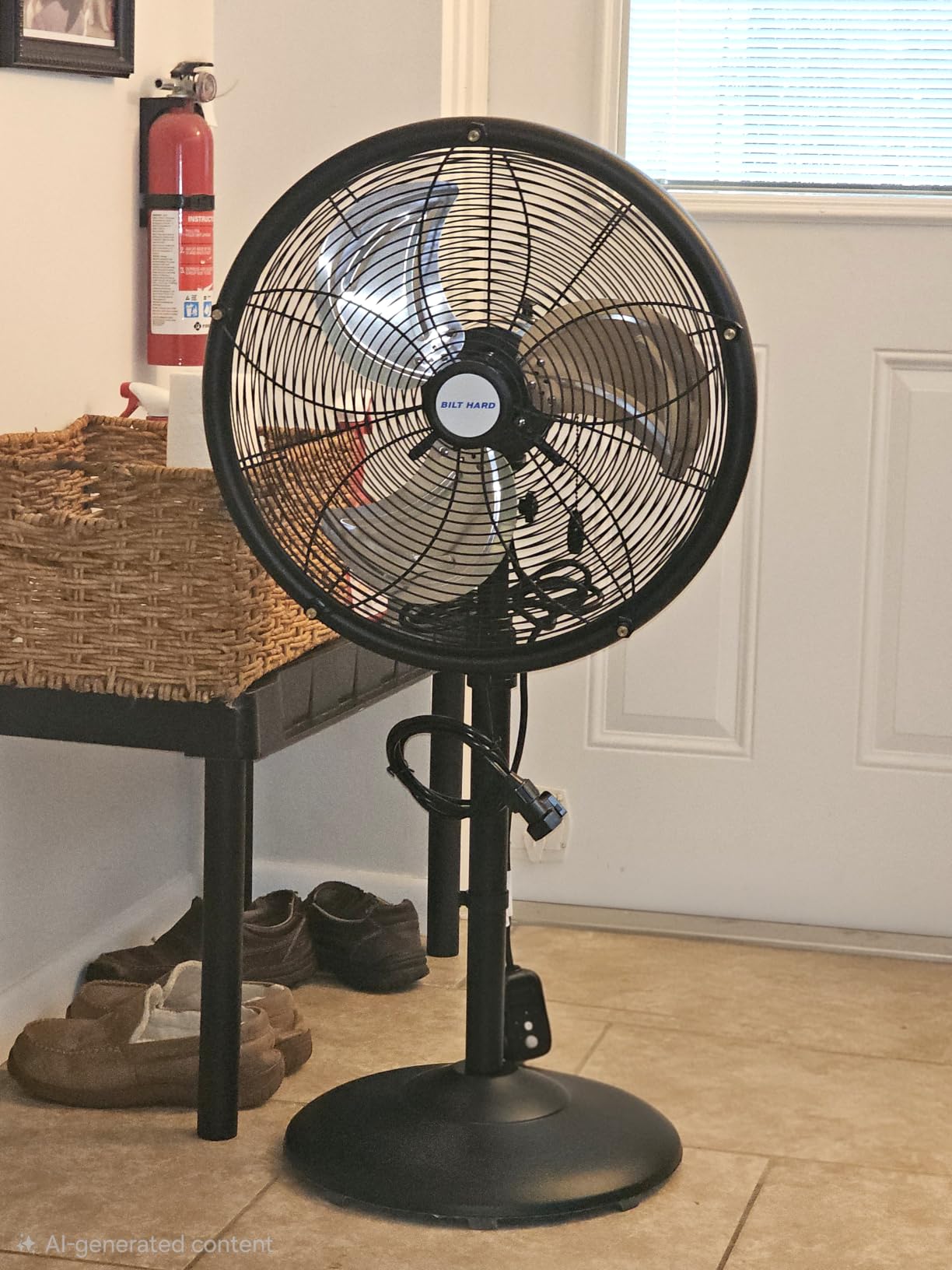 BILT HARD 18 inch Oscillating High-Velocity Outdoor Pedestal Misting Fan, 3-Speed Patio Fans for Outside, Adjustable Height, 120 Degree Oscillation, Waterproof, Industrial Fan for Outdoor, UL Listed Black customer photo 2