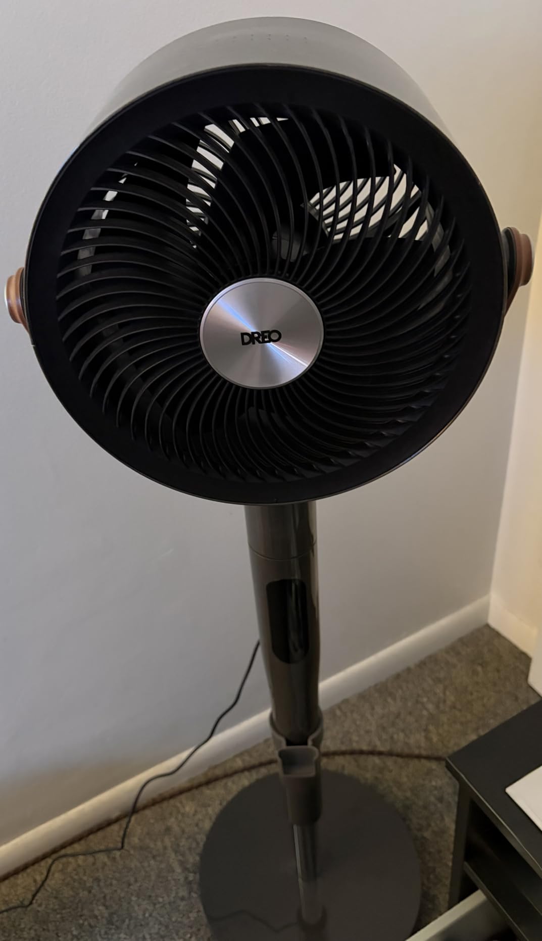 DREO Smart Fan for Bedroom, 120°+105° Omni-directional Oscillating, Quiet 20dB Fan, 100ft Air Circulator Pedestal Fan with DC Motor, 8 Speeds, 6 Modes, 37-43'' Height, Wi-Fi/Voice/Alexa, no light customer photo 2