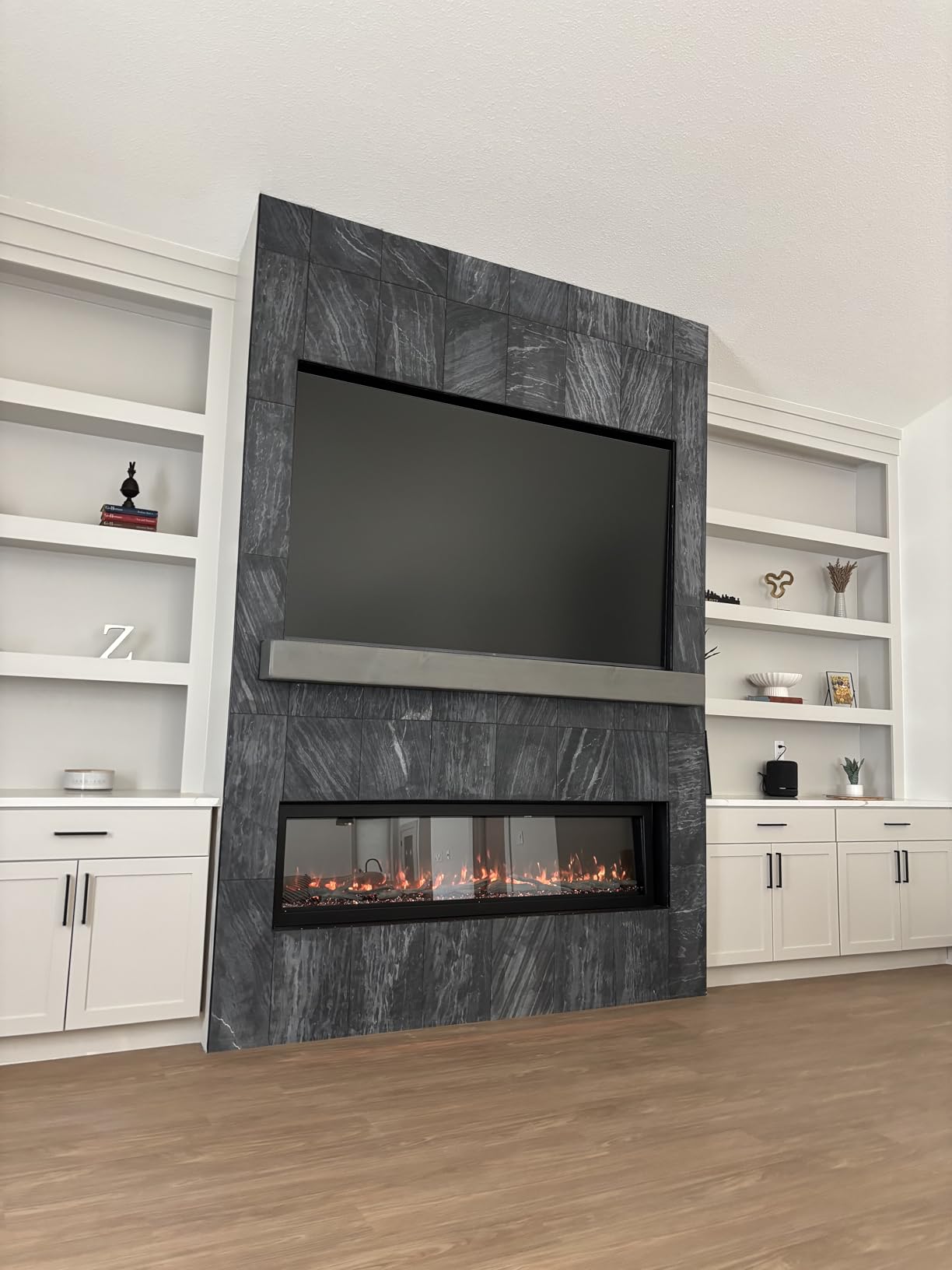 Highmark 50 Inch Smart Linear Electric Fireplace - Premium Flame with 10 Colors, Sleek Hidden Vent Design, Install Recessed in-Wall or Wall-Mount, WiFi Enabled customer photo 1
