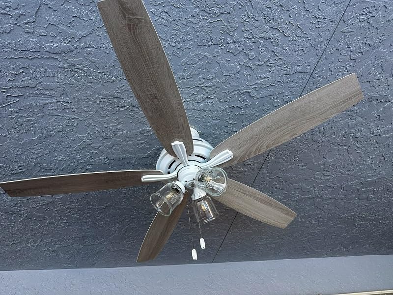 Hunter Dondra, Indoor, Ceiling Fan, with LED Lights, 60 inch, Matte Black | Standard Mount, Pull Chain, 5 Blades, For Bedroom, Living Room, Includes Bulbs, 51614 customer photo 1