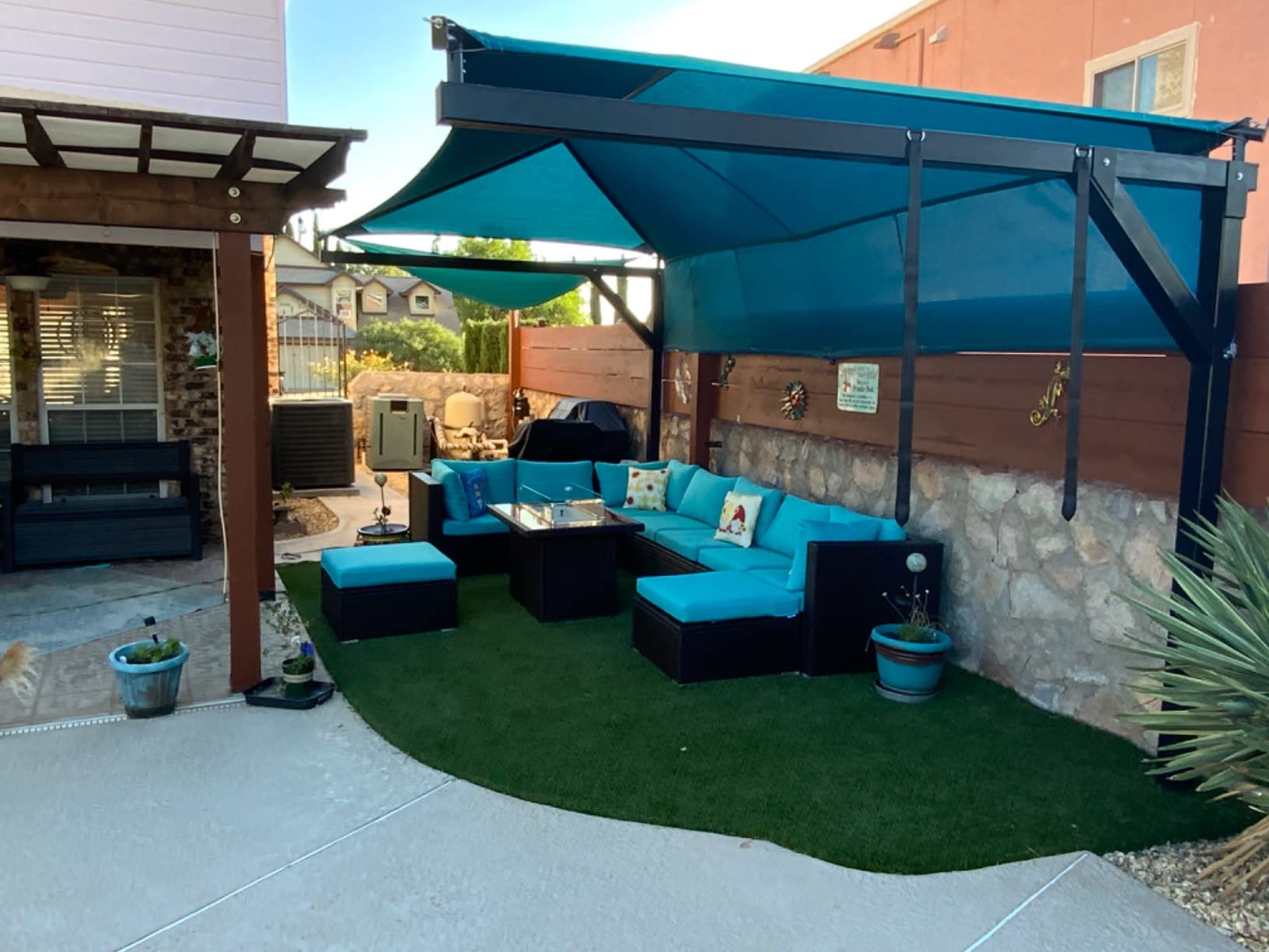 NICESOUL 8 Seater Modern Luxury Outdoor Furniture Set, Extra Large PE Wicker Patio Modular Sectional Sofa with Ottoman, 29.3'' High Back L-Shaped All-Weather Conversations, Deep Seated Grey Color customer photo 2