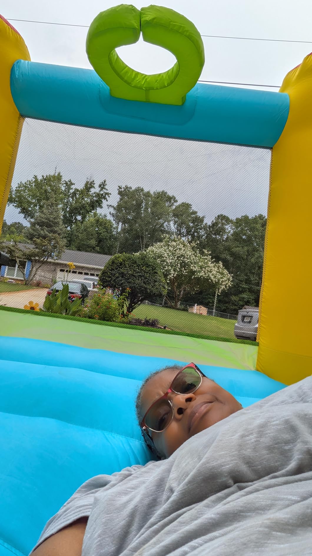 WELLFUNTIME Inflatable Bouncy Castle & Bounce House Slide, Kids Jumping Castle with Blower, 100x77x63 Inch customer photo 1
