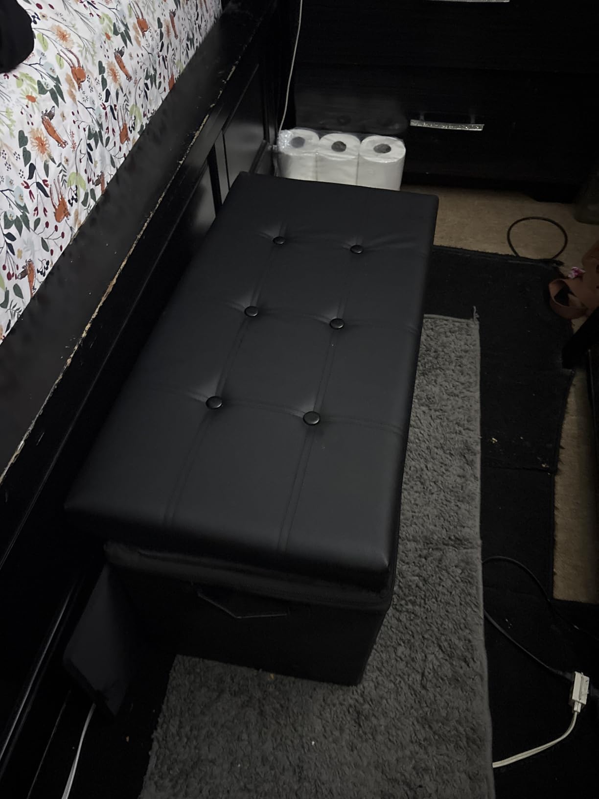 DocSafe Storage Ottoman Bench, Fireproof & Waterproof Folding Bench with Lock (15