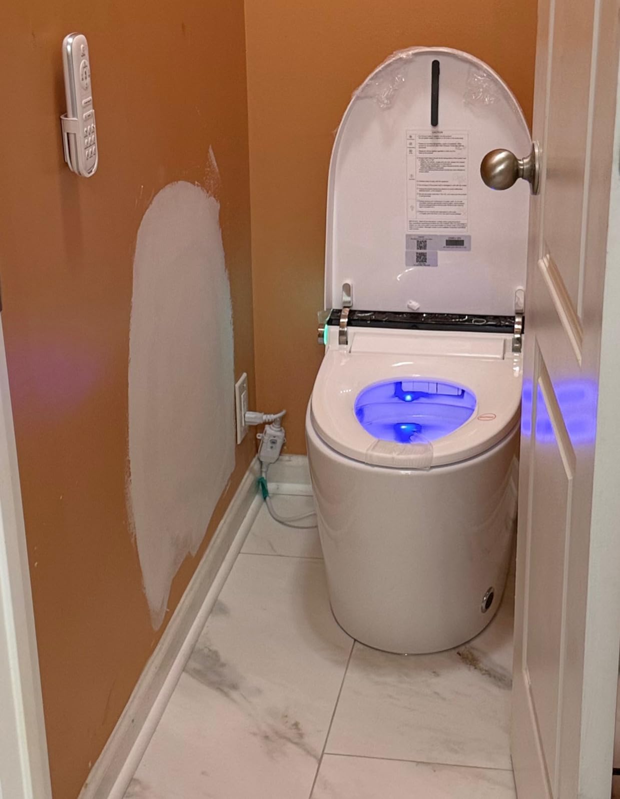 Smart Toilet with Warm Water Sprayer and Dryer, One Piece Bidet Toilet with Auto Dual Flush Foot Sensor Operation, Heated Seat Smart with Built In Fahrenheit LED Display customer photo 2