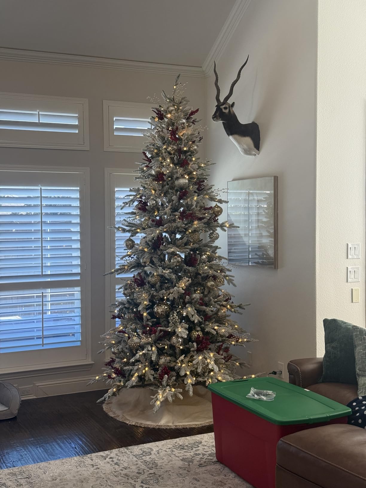 Best Choice Products Lighted Aspen Christmas Tree, 7.5ft Flocked Artificial Noble Fir, Pre-Lit White & Multicolored LED Lights Premium Holiday Décor - Green customer photo 1