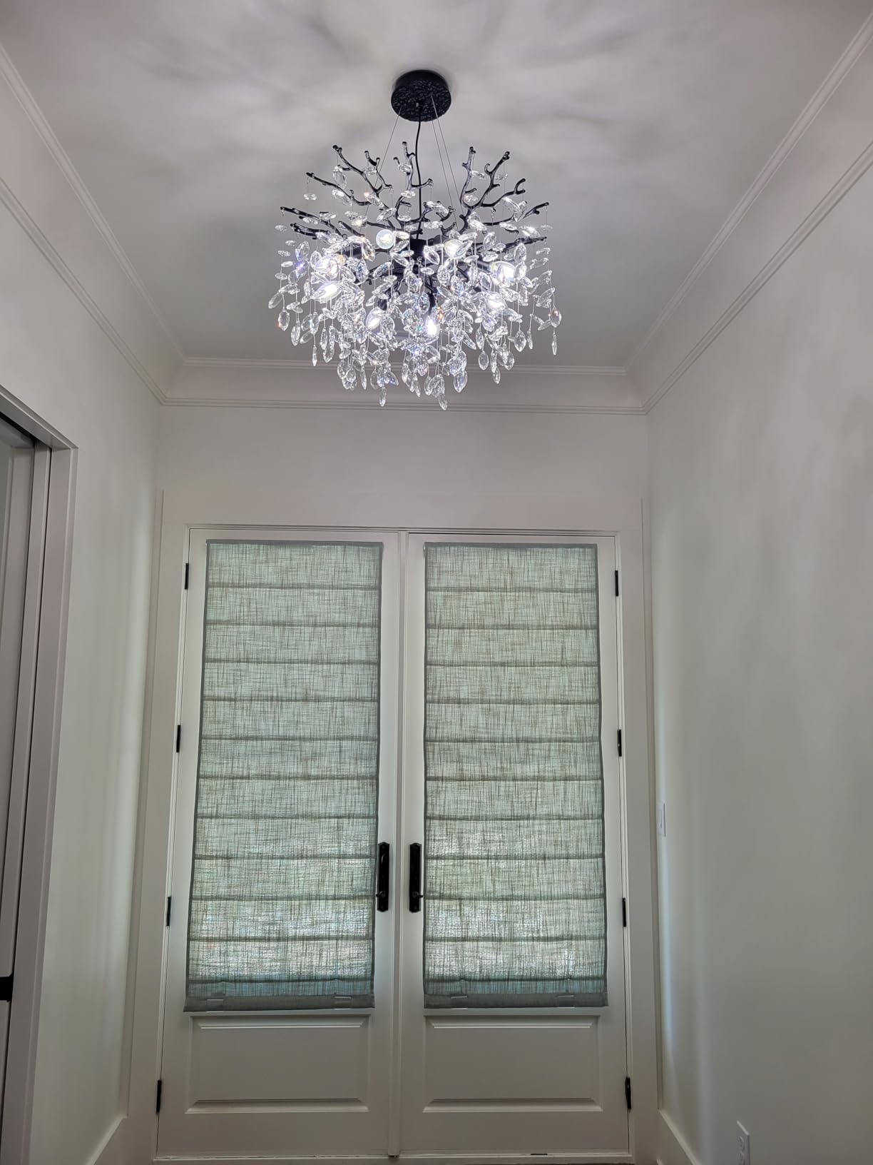 EGM Gold Tree Branch Crystal Chandelier, 32 Inch Modern Raindrop Crystal Ceiling Light Fixtures 10-Light(E12), Hanging Round Chandeliers for Dining Room Living Room Bedroom Foyer customer photo 2