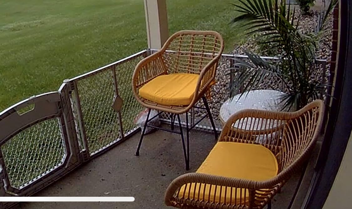 3 Piece Outdoor Wicker Furniture Patio Bistro Set, Balcony Furniture Rattan Conversation Sets, Outdoor Patio Chairs Set for Porch Poolside Garden, Black customer photo 1