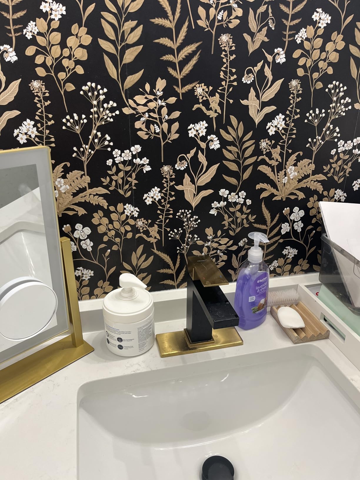 ARCORA Vessel Sink Faucet Brushed Gold, Single Handle Tall Bathroom Faucet, Single Hole Lavatory Vanity Mixer Tap with Pop Up Drain and Supply Lines customer photo 2