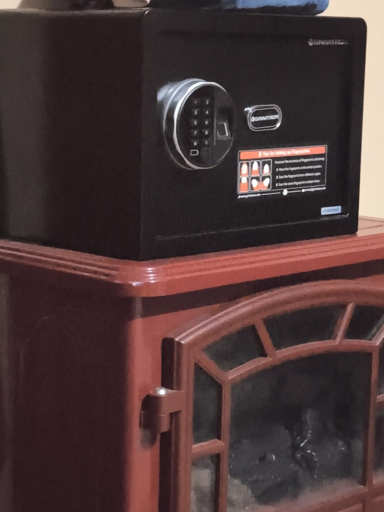 Grimtron 20 LB Smart Biometric Safe with Fingerprint Lock, Silent Mode, Backlit Keypad and LED Light, Small Caja Fuerte(9.84