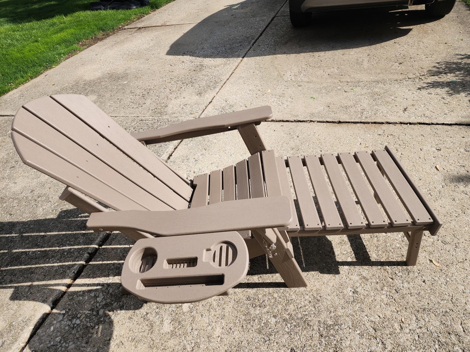 Adjustable Adirondack Chair Set of 2 with Retractable Ottoman, Black | Folding HDPE Chair with Multifunctional Cup Holder, All-Weather Fire Pit Chair for Patio, Lawn, Backyard, Garden customer photo 2