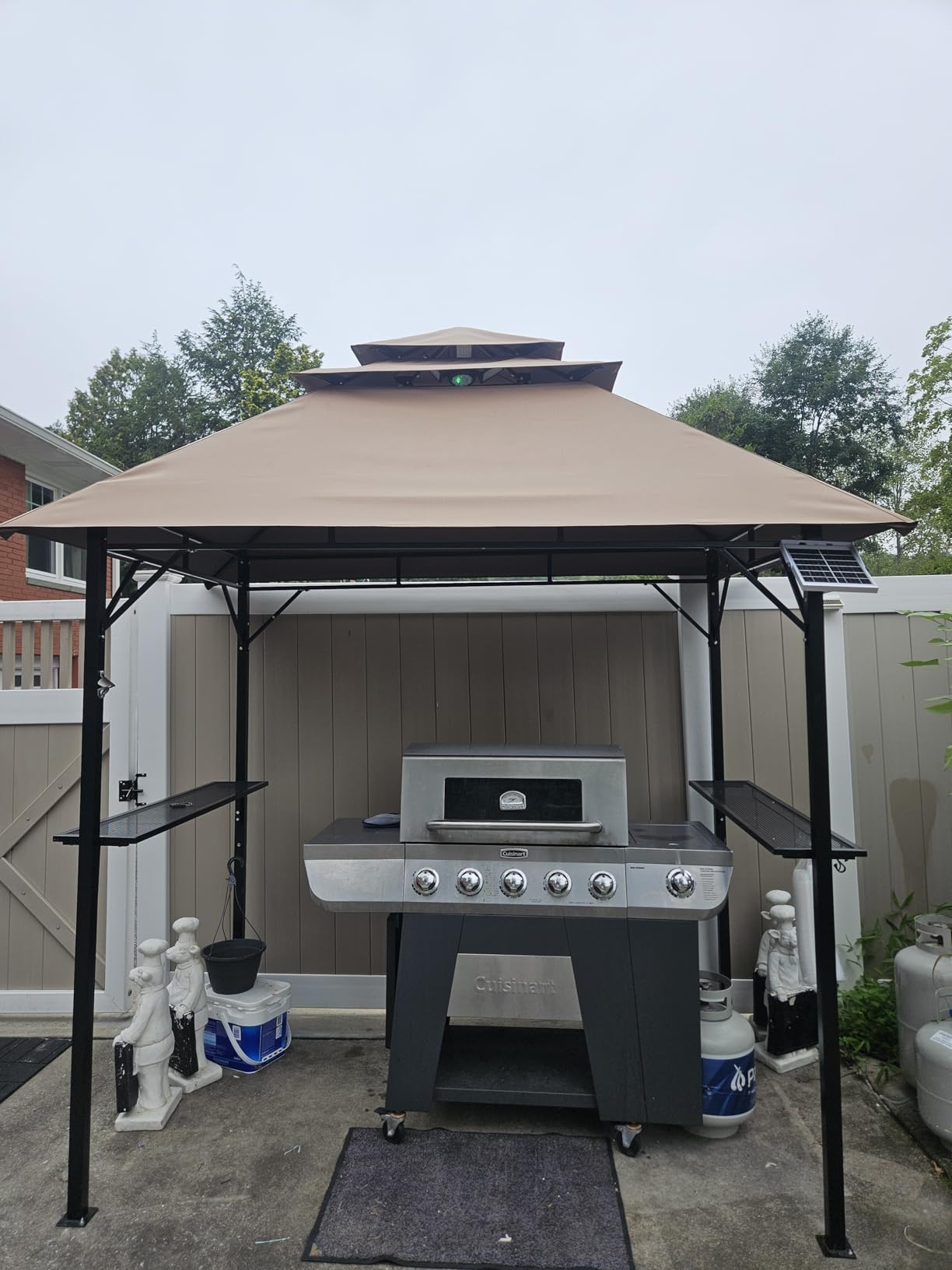 Yaheetech 8x5' Grill Gazebo, 3-Tier Outdoor BBQ Gazebo with Height-Adjustable Shelves & 10 S-Shaped Hooks & Built-in Bottle Opener, Brown customer photo 1