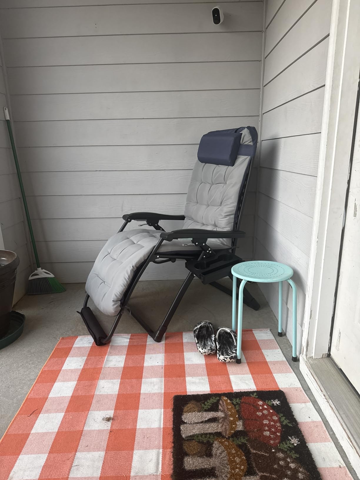 Slendor Oversized Zero Gravity Chairs XL, 29in Recliner Chair, Light Blue | Reclining Lounge Chair, Folding Anti Gravity Chairs w/Aluminum Alloy Lock, Removable Cushion&Headrest, 440lbs, for Lawn Patio customer photo 1