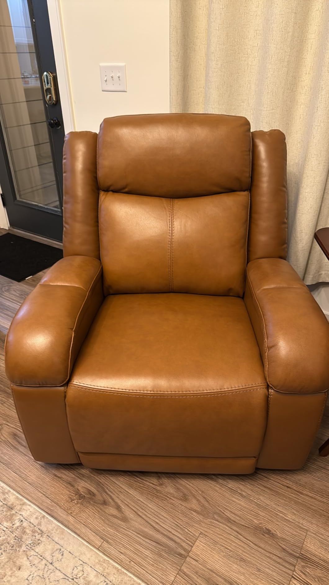 Watson & Whitely Genuine Leather Power Recliner Chairs for Adults, Wall Hugger RV Recliner with Power Headrest & Charging Ports, Electric Recliner Sofa Chair for Living Room, Dark Brown customer photo 2