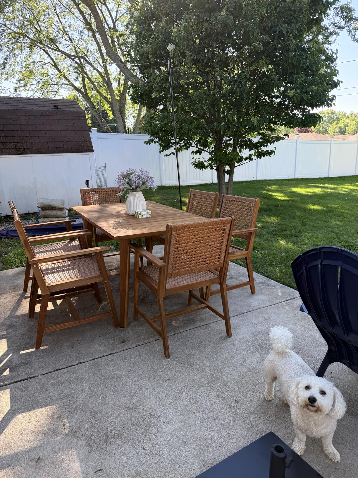 Sophia & William Patio Dining Set, Rattan, Chairs, Dark Brown | Rattan, Wicker, Wood, Weather resistant, Breathable fabric customer photo 1