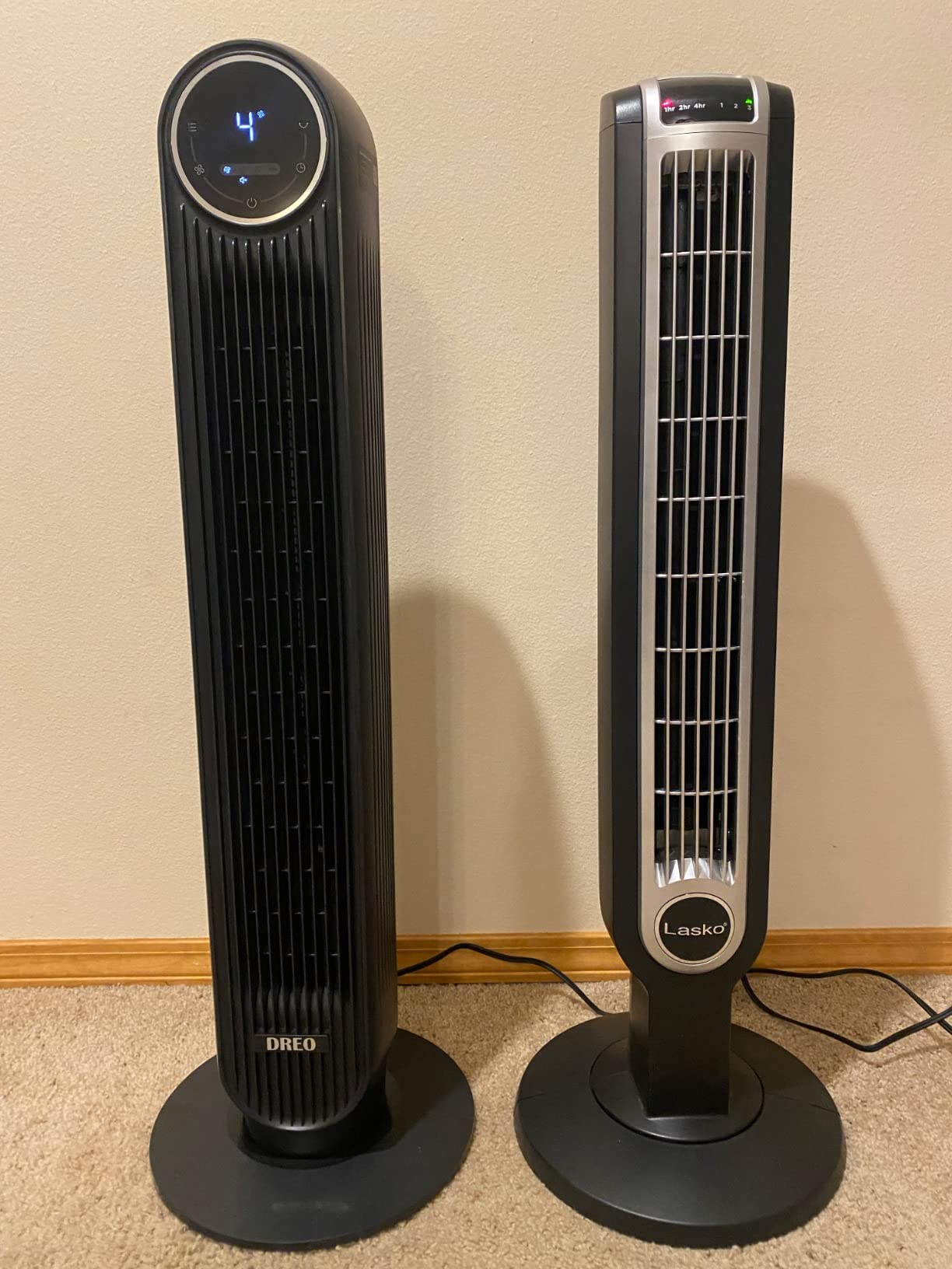 DREO Tower Fan for Bedroom, 25ft/s Velocity Quiet Floor Fan, 90° Oscillating Fans for Indoors with 4 Speeds, 4 Modes, 8H Timer, Bladeless Fan, Standing Fans, Grey, Tower Fan 307 (DR-HTF007) customer photo 2
