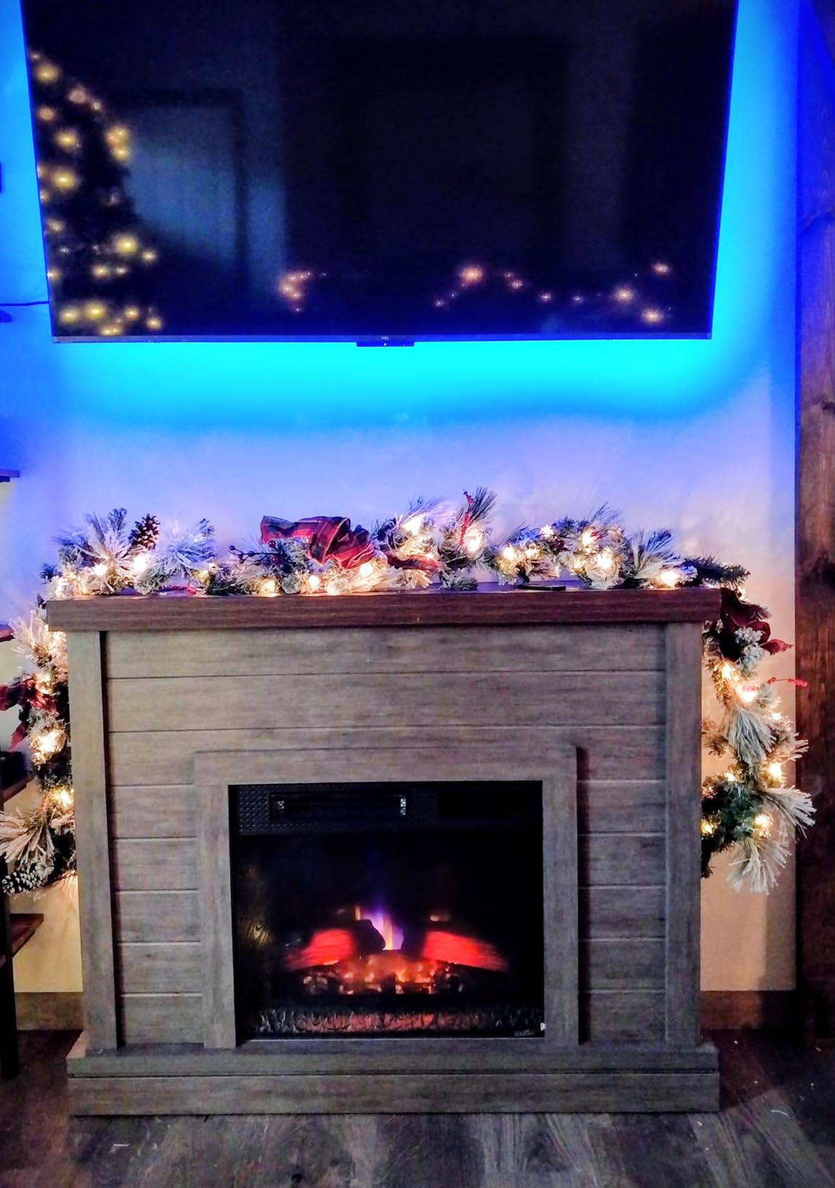 duraflame Shiplap Wall Mantel Electric Fireplace, Barstow Acacia customer photo 1
